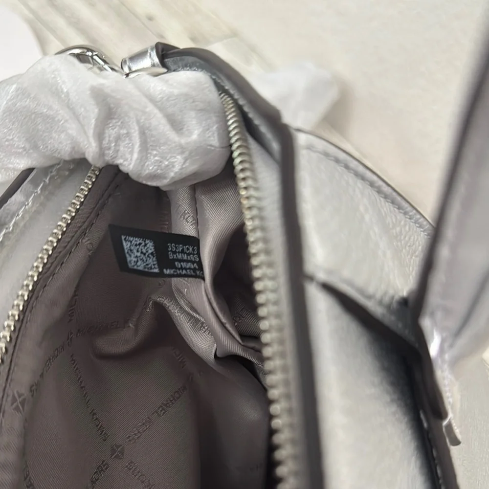 Michael Kors Avril Small Silver Satchel NWT